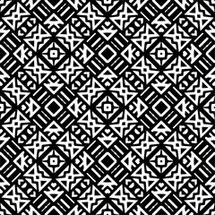 Vector geometric ornament in ethnic style. Seamless pattern with  abstract shapes,Black and white color. Repeating pattern for decor, textile and fabric.