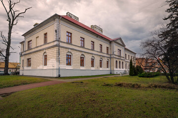 The historic building of the starosty in the city of Lowicz, Poland.