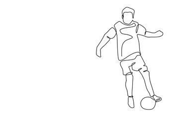 one line workout continuous line football player sport vector illustration hand drawn