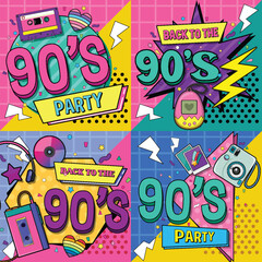 90s party poster template