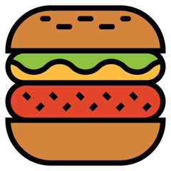 hamburger filled outline icon style