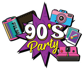 90s party banner template