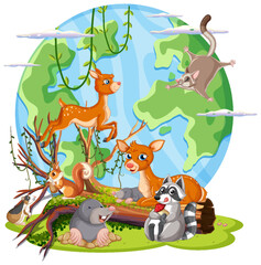 Obraz na płótnie Canvas Animals on the planet earth