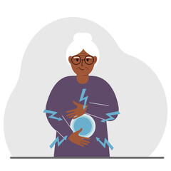 Healthy intestines or stomach. The woman keeps his hands on his stomach.