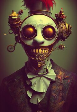 The Rambunctious Roughneck of the Rustbuckets - Steampunk Character. Generative AI