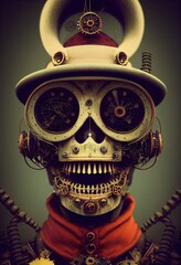Obraz premium The Steam-Powered Sentinel of the Sands - Steampunk Character. Generative AI