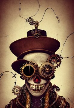 The Steampunk Stowaway of the Stars - Steampunk Character. Generative AI