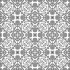 Stylish texture with figures from lines.
Abstract geometric black and white pattern for web page, textures, card, poster, fabric, textile. Monochrome graphic repeating design. 