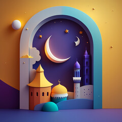 Ethereal Ramadan Inspired Pastel Background