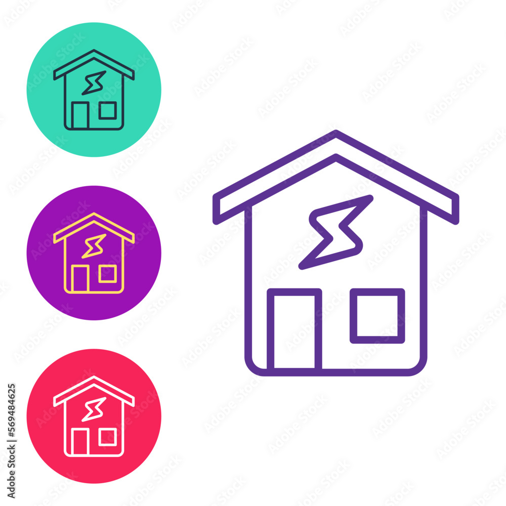 Poster set line smart home icon isolated on white background. remote control. set icons colorful. vector