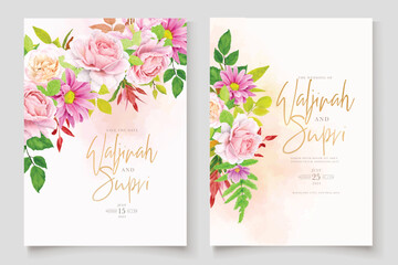 floral ornament wedding card design