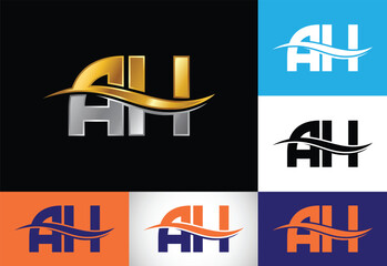 Initial Letter A H Logo Design Vector. Graphic Alphabet Symbol For Corporate Business Identity