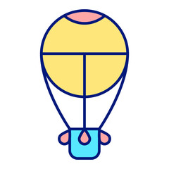 Air balloon for flights - icon, illustration on white background, color style