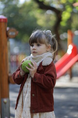 child playing on the playground in varna bulgaria 