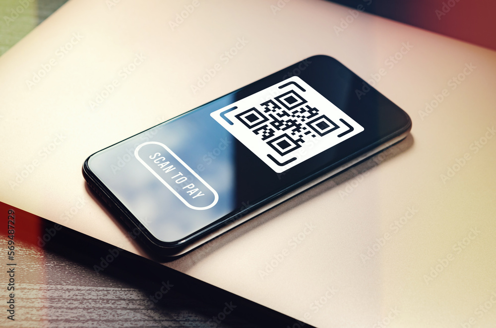Poster qr code payment - fast, secure and convenient contactless and cashless payment method using mobile s