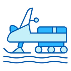 Double snowmobile - icon, illustration on white background, similar style