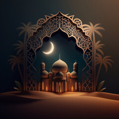 Elegant and Inspiring Ramadan Background with Dark Theme