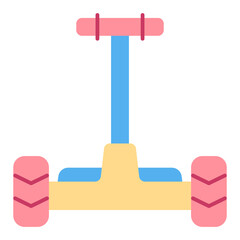 Gyroscooter with handle - icon, illustration on white background, flat color style
