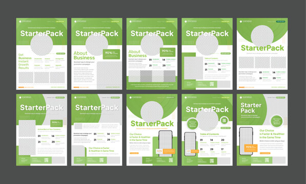 StarterPack for Green & Healthy Promotional Content - A4 Flyer templates - Perfect for every business & marketing need