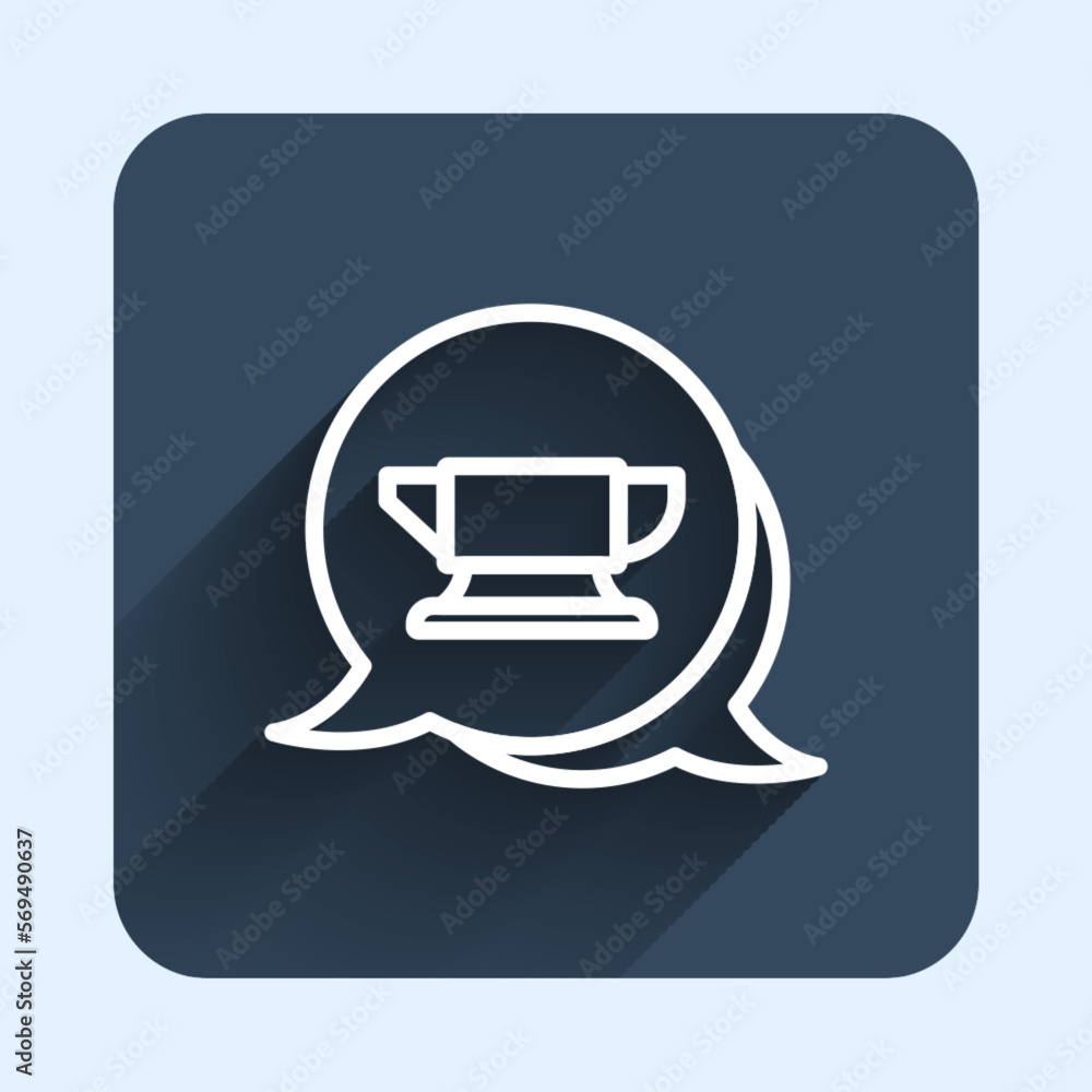 Poster white line blacksmith anvil tool icon isolated with long shadow background. metal forging. forge too