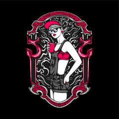 sexy charming girl illustration