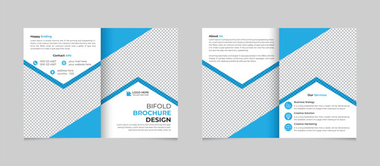 Professional corporate modern business bifold brochure design template