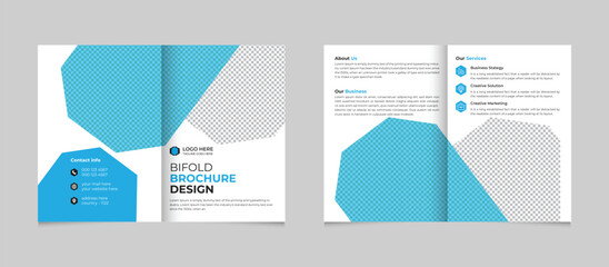 Naklejka premium Professional modern and creative corporate business bifold brochure template design
