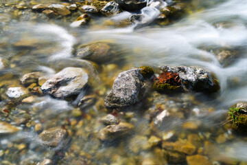 River detail in Lescun Cirque, Aspe Valley in France