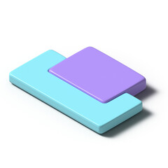 Cyan Board Isolated on Transparent Bakcgorund