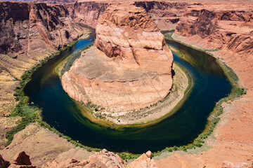 Horseshoe Bend and Colorado river on Arizona. Canyon national park. Nature landscape.