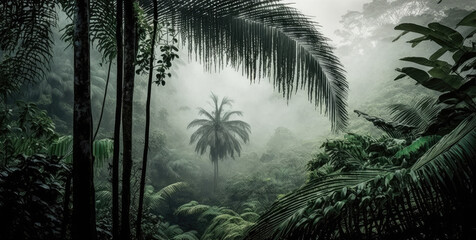 forest in the jungle created with Generative AI technology