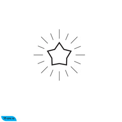 Icon vector graphic of star line 