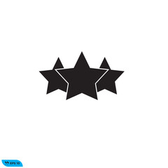 Icon vector graphic of Three star solid