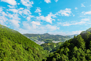 Obraz premium 自然イメージ 山頂からの飛鳥村