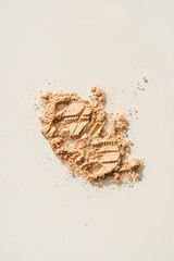 Fototapeta premium Flat lay macro photography of creams, oils and make-up, skincare products on white studio background
