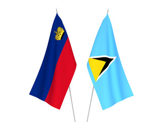 Saint Lucia and Liechtenstein flags