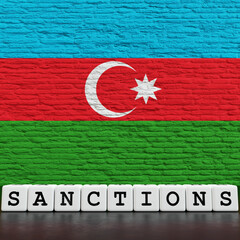Azerbaijan Flag on Bricks Wall With Sanctions
