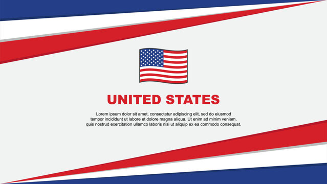 United States Flag Abstract Background Design Template. United States Independence Day Banner Cartoon Vector Illustration. United States Design