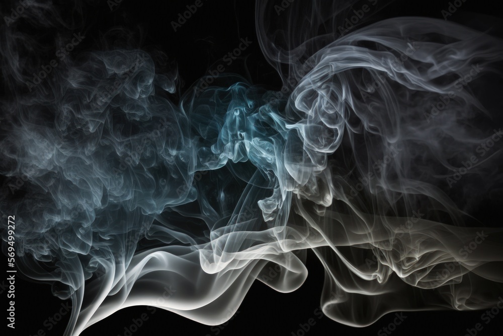 Poster effect of mist and fog on a dark background. tobacco texture. generative ai