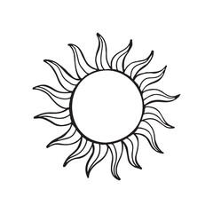 Sun line icon isolated. Vector illustration