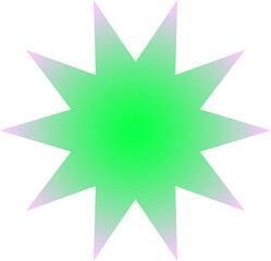 Green and pink gradient star