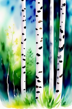 background with trees - generative AI, Background Concept artwork digital art Illustration wallpaper painting Abstract © wemo