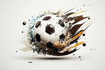 soccer ball in the form of a football created with Generative AI technology
