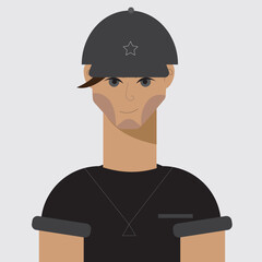 Man in cap,military man