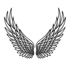 Obraz premium vector angel wings tribal tattoo
