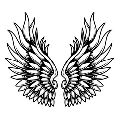 vector angel wings tribal tattoo