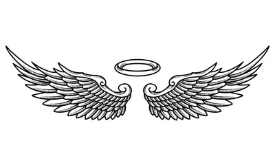 vector angel wings tribal tattoo