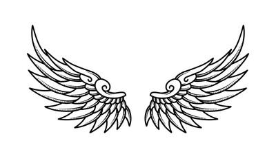 vector angel wings tribal tattoo