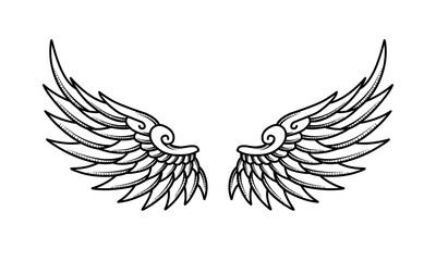 vector angel wings tribal tattoo