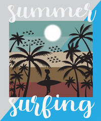 Summer Surfing T-shirt  Design